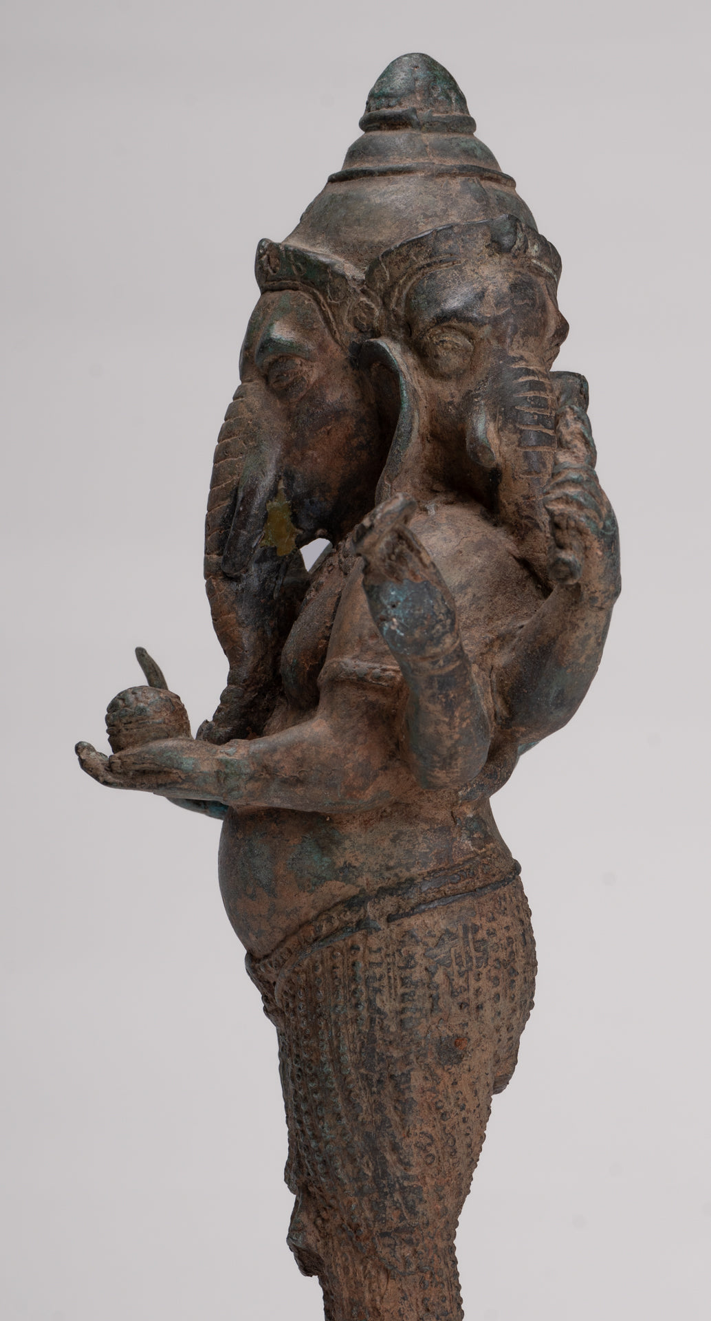 Ganesha Statue - Antique Thai Style Bronze Standing 6-Arm Ganesha Statue - 33cm/13"