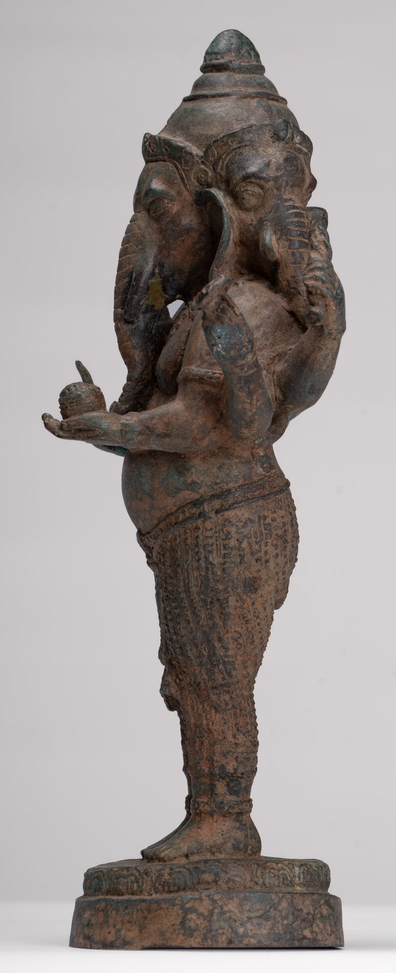 Ganesha Statue - Antique Thai Style Bronze Standing 6-Arm Ganesha Statue - 33cm/13"