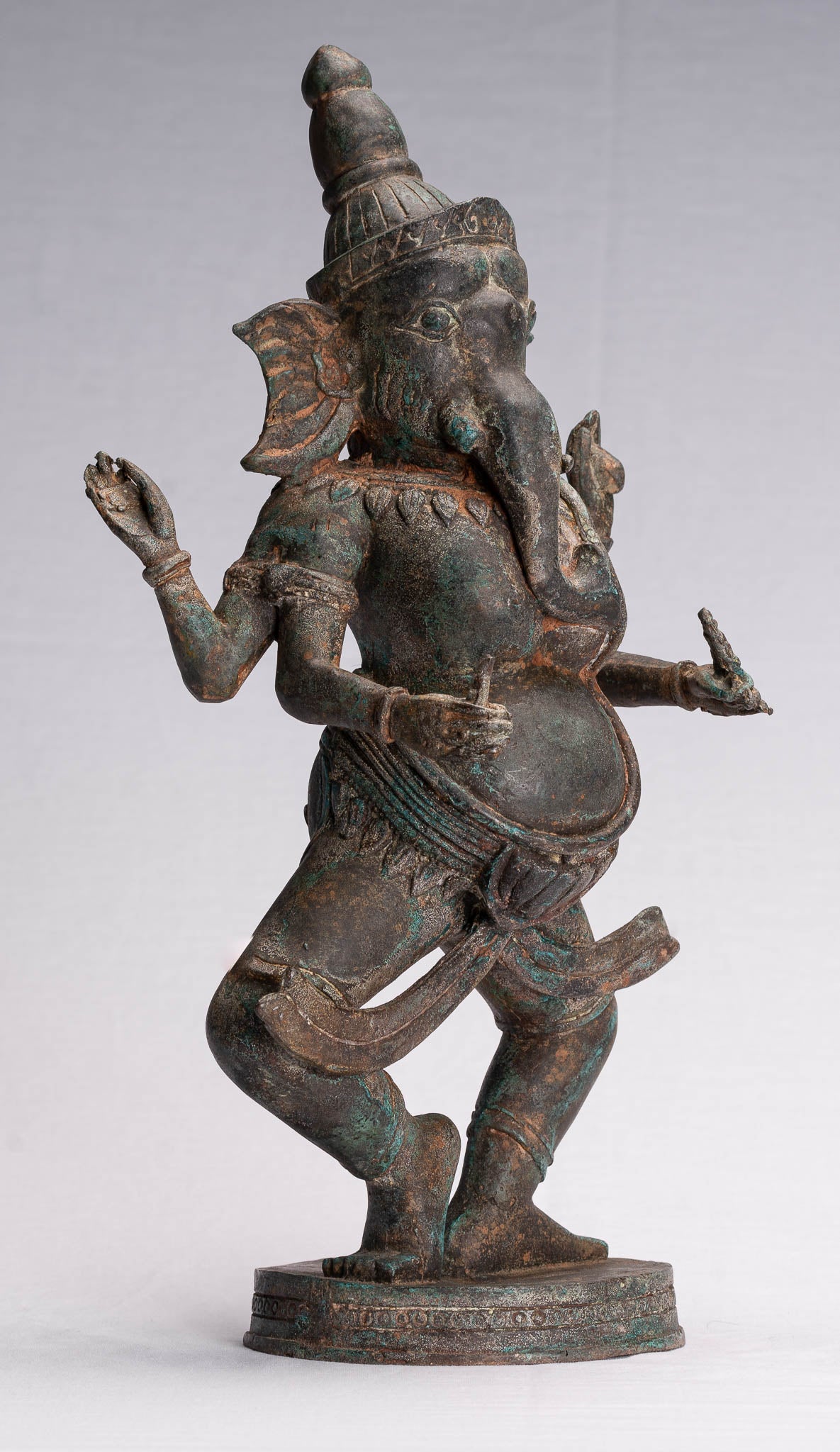 Statue de Ganesha – Statue de Ganesha dansante en bronze de style thaïlandais antique – 39 cm/16"