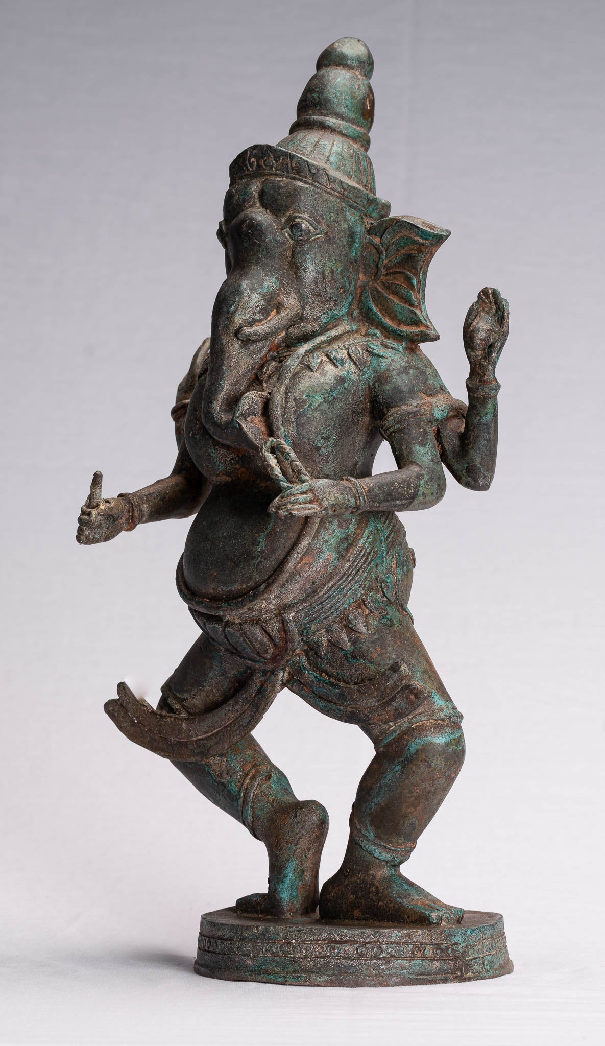 Statue de Ganesha – Statue de Ganesha dansante en bronze de style thaïlandais antique – 39 cm/16"