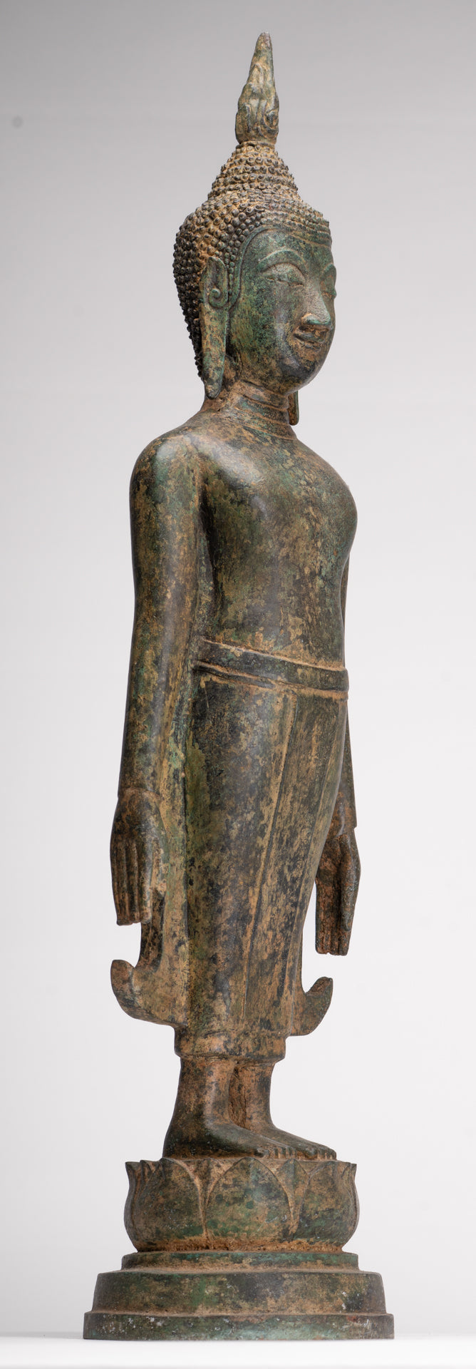 Buddha Statue - Antique Ayutthaya Style Thai Bronze Varada Charity Buddha Statue - 61cm/24"