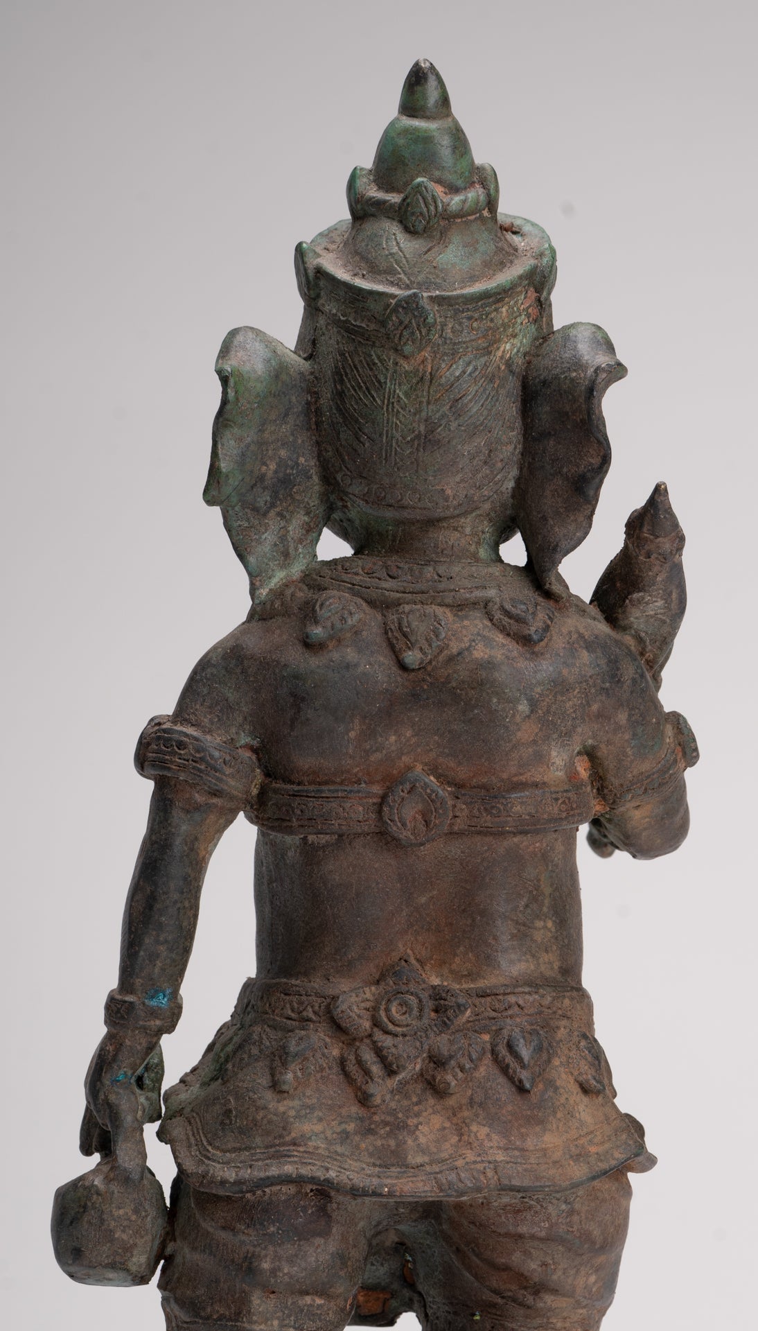 Bridegroom Ganesha Statue - Antique Thai Style Mappilai Ganapathi Ganesh Statue with Umbrella - 37cm/15"