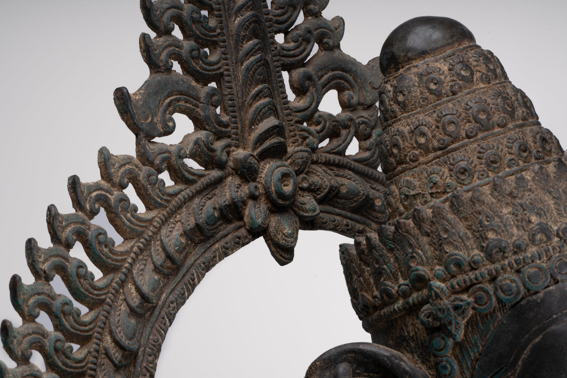 Ganesha Statue - Antique Thai Style Bronze Seated 4-Arm Ganesha Statue - 84cm/34"