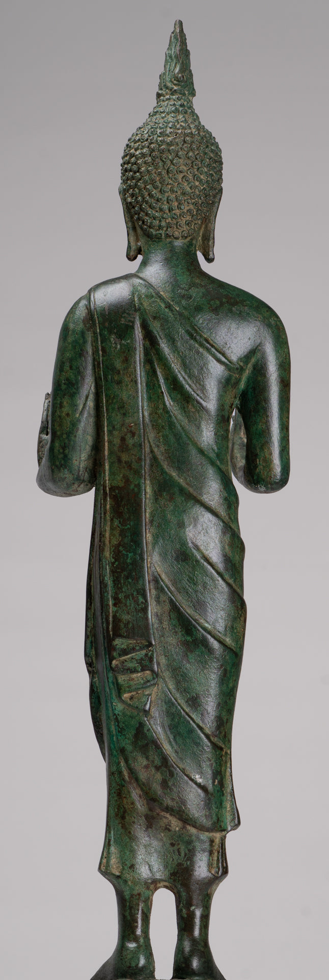 Buddha Statue - Antique Thai Style Bronze Standing Abhaya Protection Buddha Statue - 62cm/25"