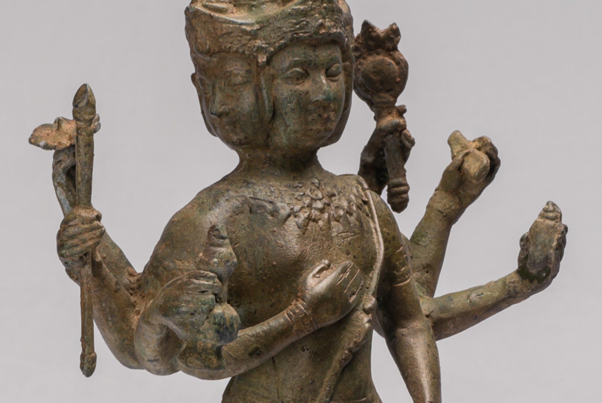 Brahma Statue - Antique Thai Style Bronze Brahma - Hindu God Creation - 48cm/19"