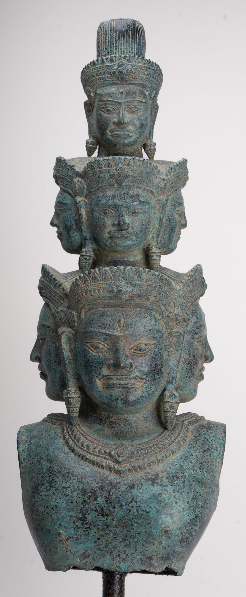 Antique Baphuon Style Mounted Bronze Hevajra Statue - 68cm/27" Tall