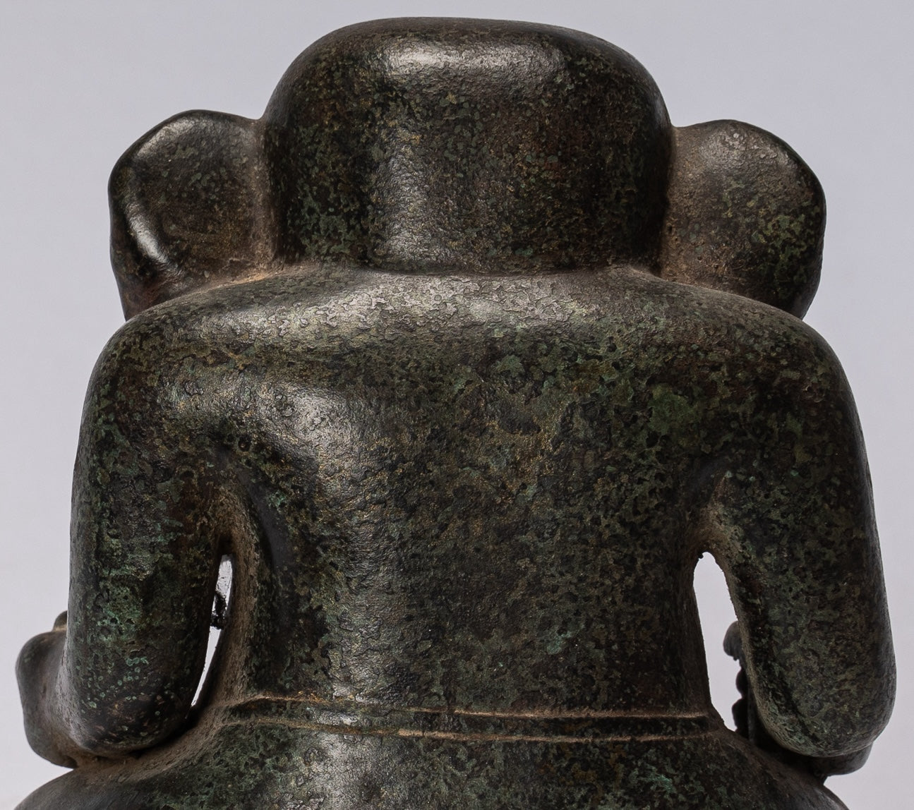 Ganesh Statue - Antique Cham Style Seated Bronze Ganesha Statue - 20cm/8"