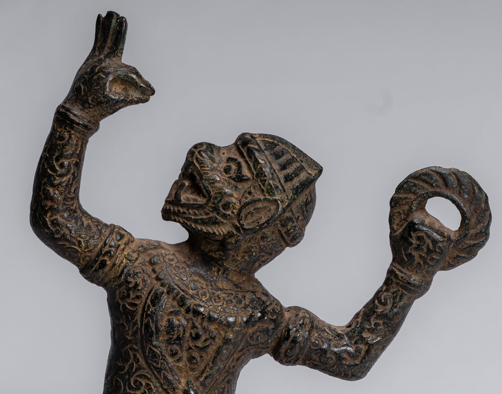 Estatua de Dios Hanuman de Bayon de estilo jemer antiguo - 25 cm/10 "de altura