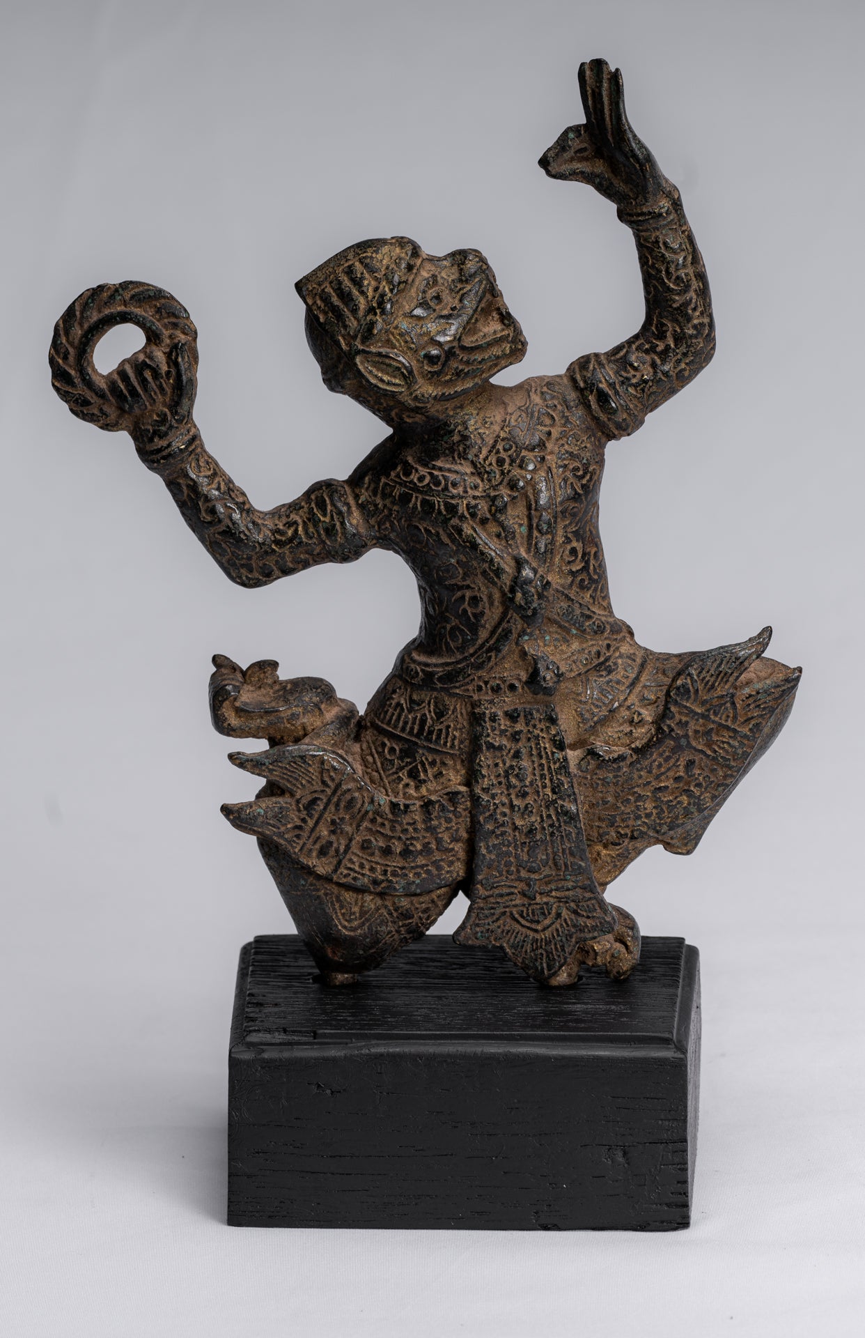 Estatua de Dios Hanuman de Bayon de estilo jemer antiguo - 25 cm/10 "de altura