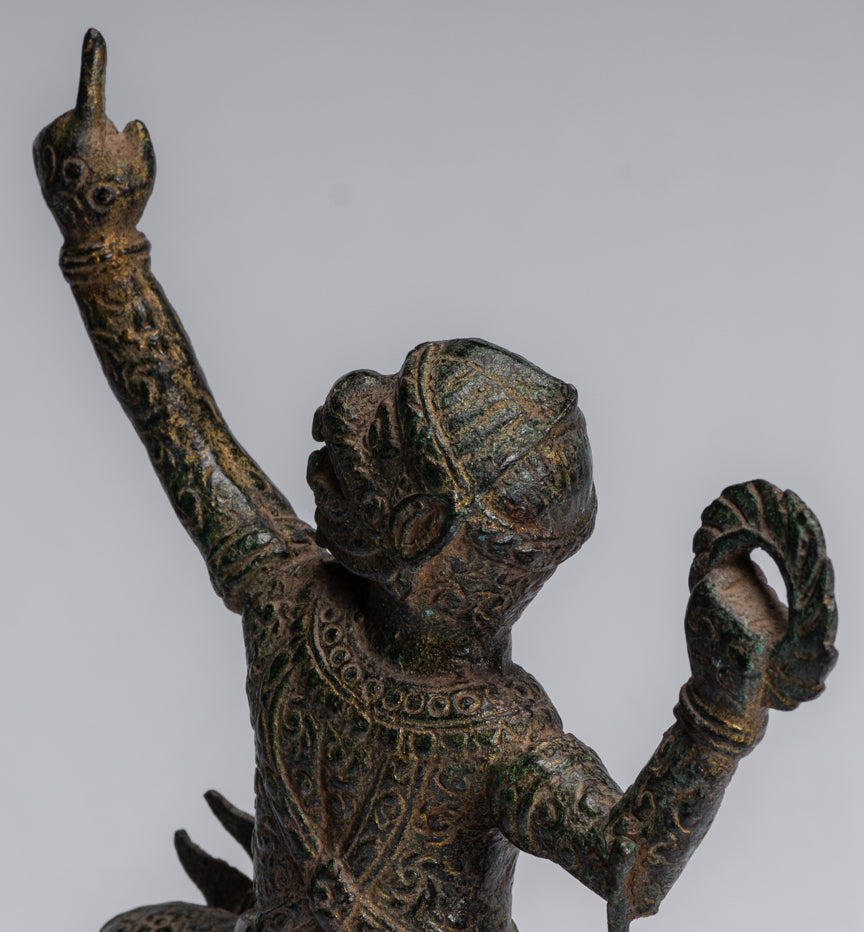 Estatua de Dios Hanuman de Bayon de estilo jemer antiguo - 25 cm/10 "de altura