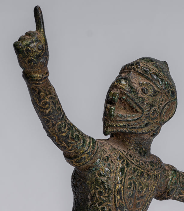 Estatua de Dios Hanuman de Bayon de estilo jemer antiguo - 25 cm/10 "de altura