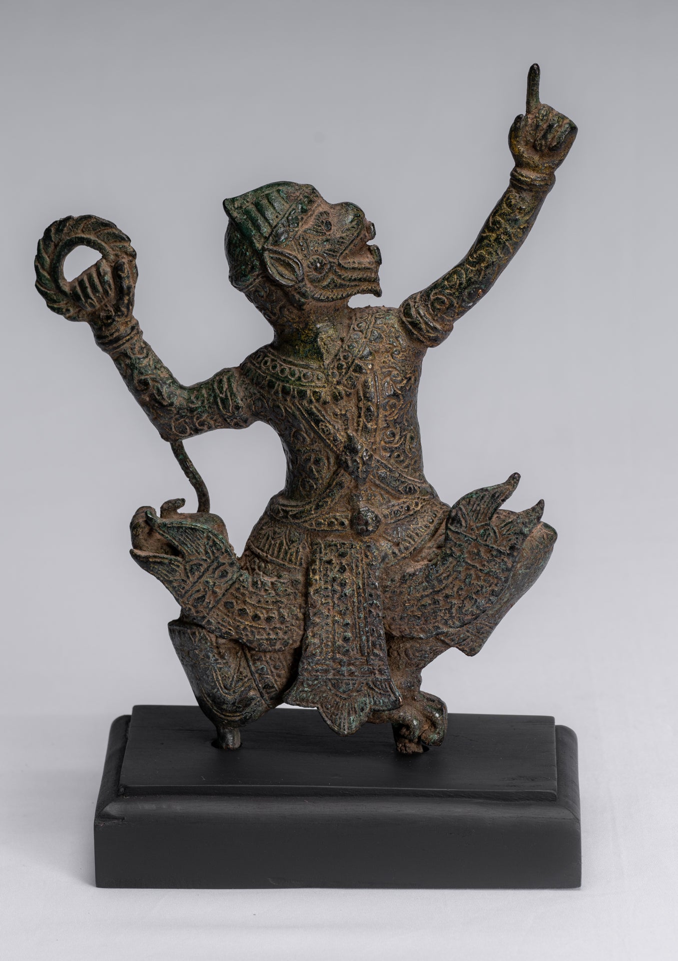 Estatua de Dios Hanuman de Bayon de estilo jemer antiguo - 25 cm/10 "de altura