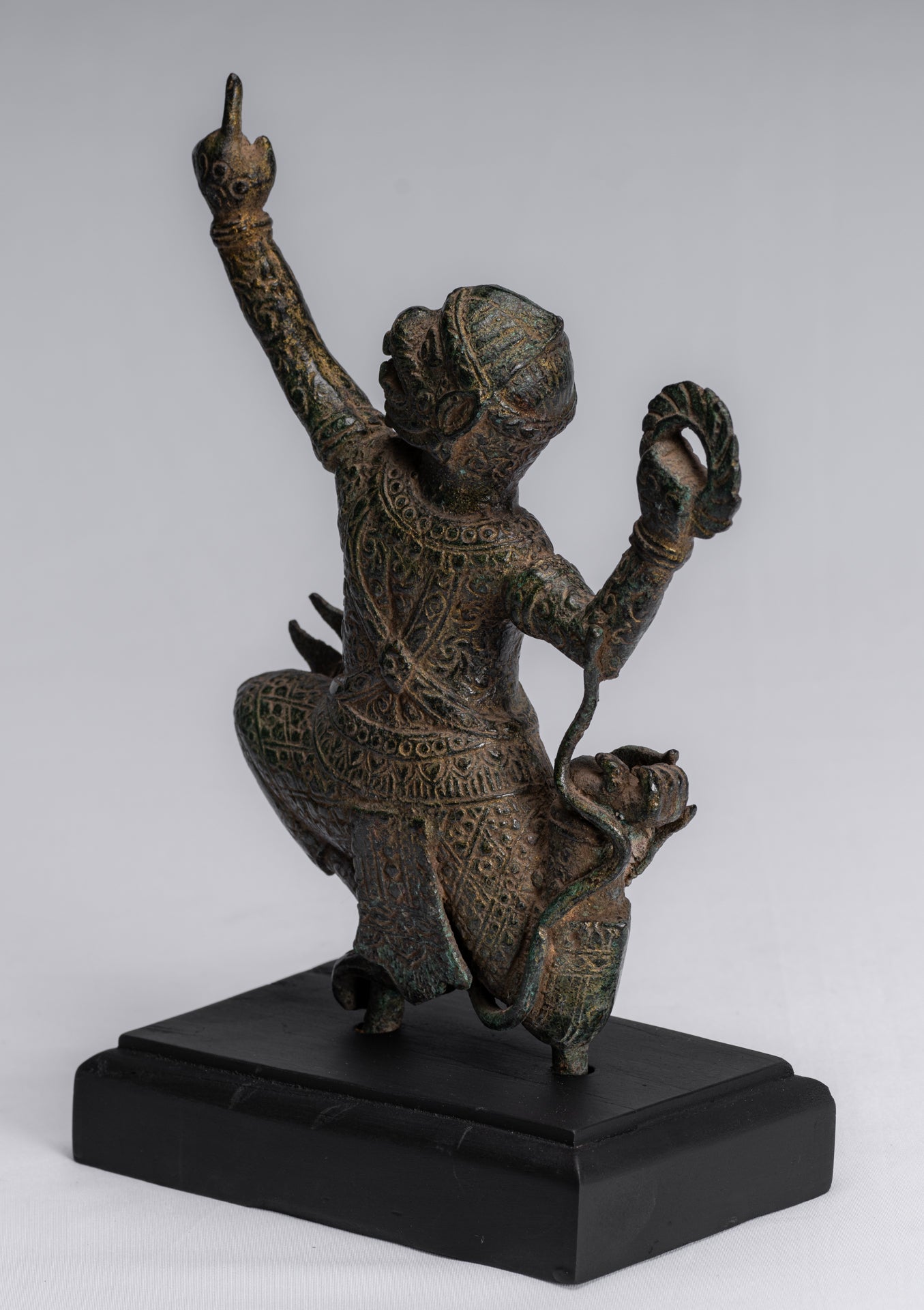 Estatua de Dios Hanuman de Bayon de estilo jemer antiguo - 25 cm/10 "de altura