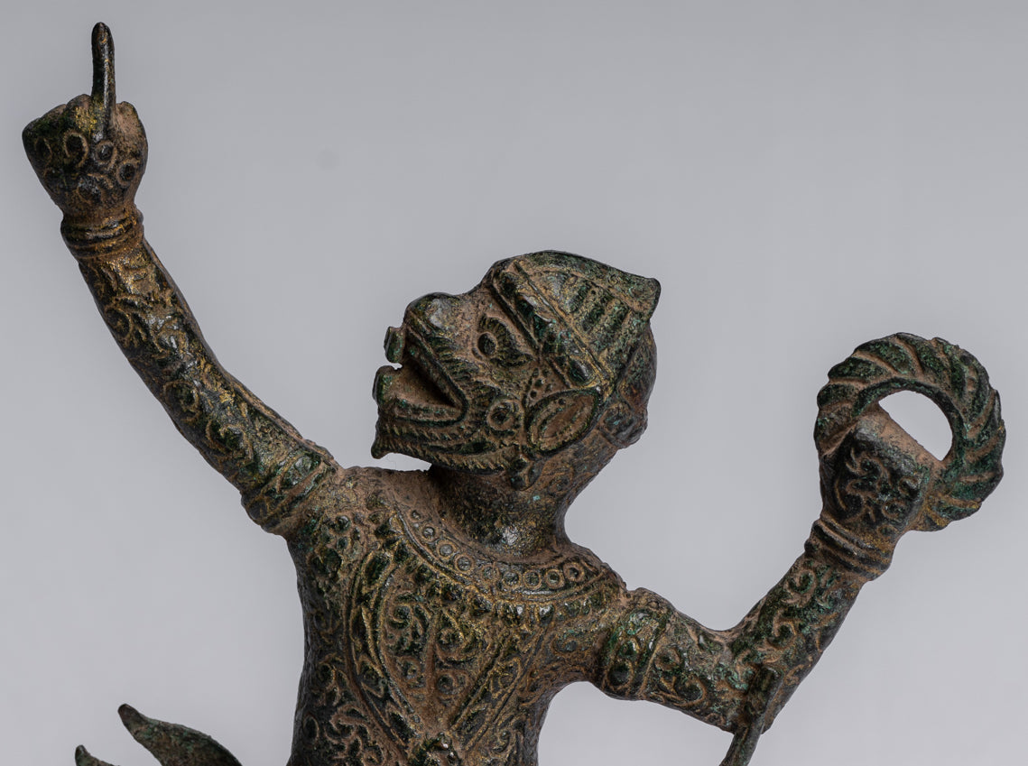 Estatua de Dios Hanuman de Bayon de estilo jemer antiguo - 25 cm/10 "de altura