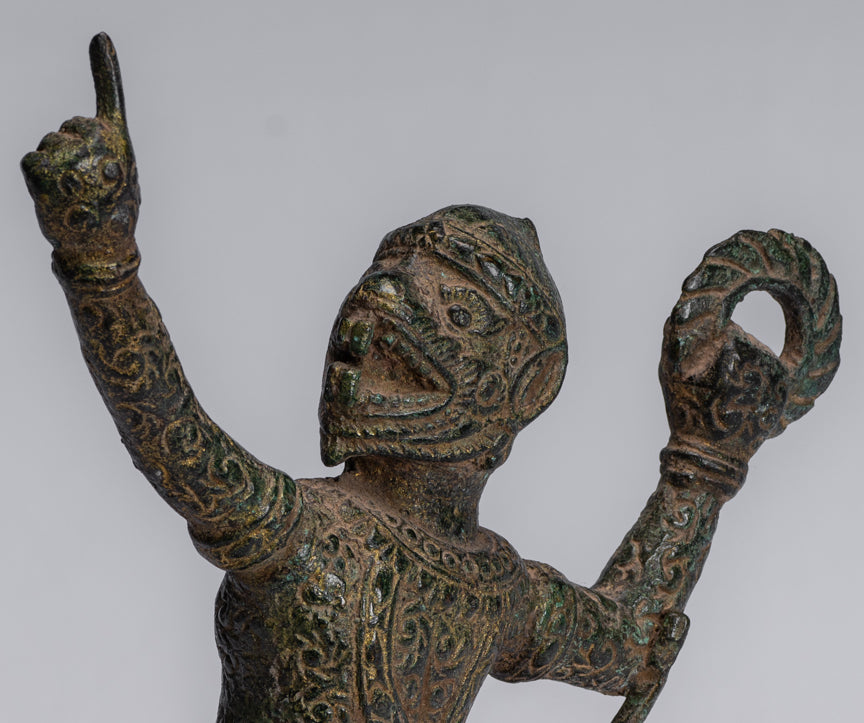 Estatua de Dios Hanuman de Bayon de estilo jemer antiguo - 25 cm/10 "de altura