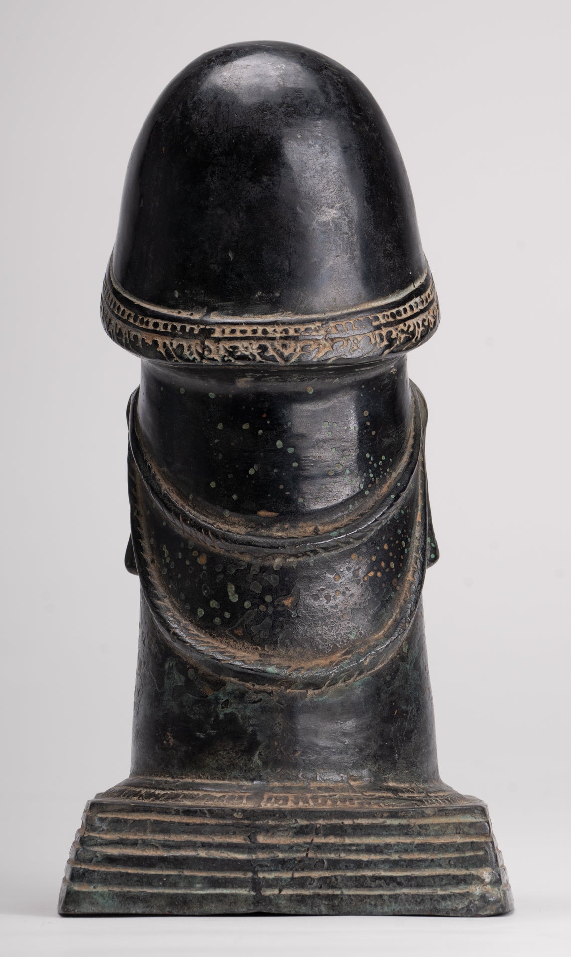 Antique Khmer Style Bronze Shiva Linga / Lingnum - 22cm/9"