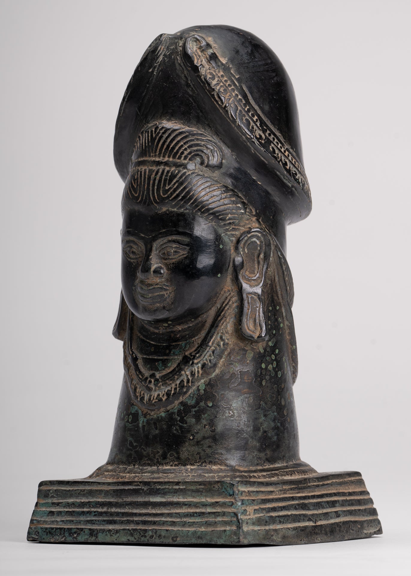 Antique Khmer Style Bronze Shiva Linga / Lingnum - 22cm/9"