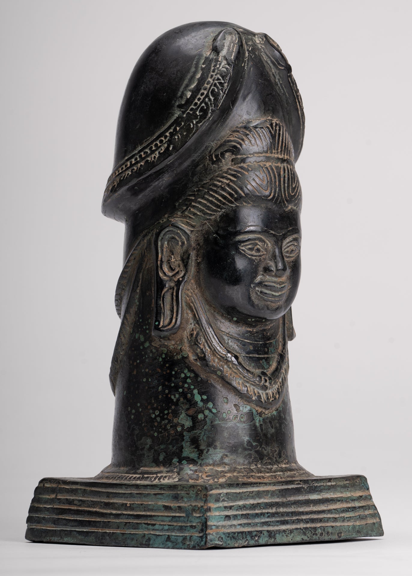 Antique Khmer Style Bronze Shiva Linga / Lingnum - 22cm/9"