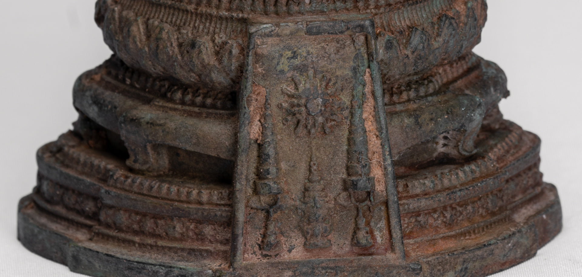 Buddha Sculpture - Antique Thai Style Bronze Seated Meditation Buddha Statue - 12.5cm/5"