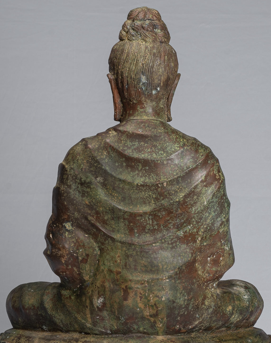 Indian Buddha Statue - Antique Gandhara Style Bronze Meditation Buddha Statue - 70cm/28"