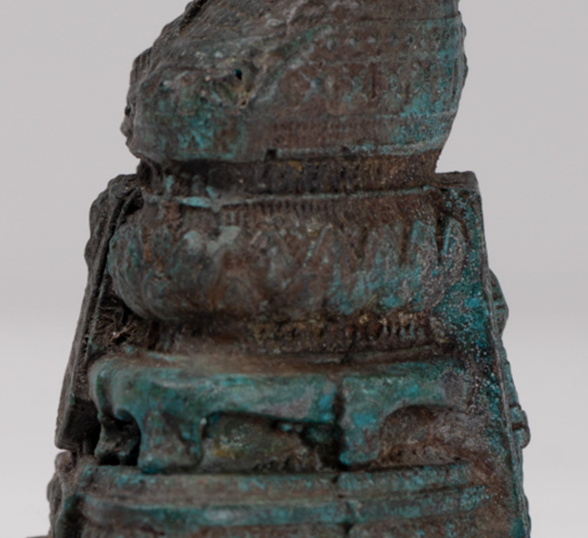Buddha Sculpture - Antique Thai Style Bronze Seated Meditation Winter Buddha Statue - 12.5cm/5"