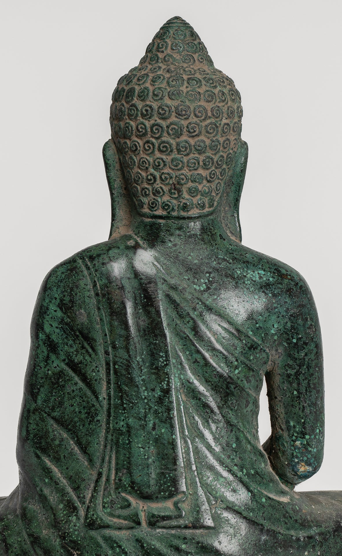 Buddha Statue - Buddha - Antique Khmer Style Seated Bronze Meditation Buddha Statue - 20cm/8"