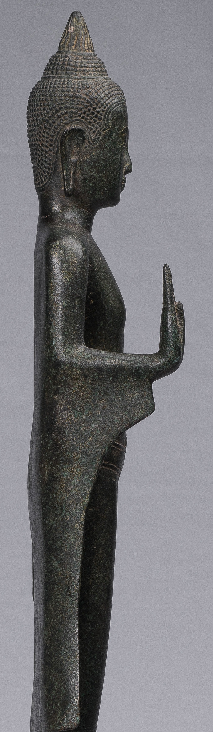 Statues de Bouddha - Bronze de style khmer antique debout Abhaya Protection Statues Bouddha (paire) - 62 cm / 25 "