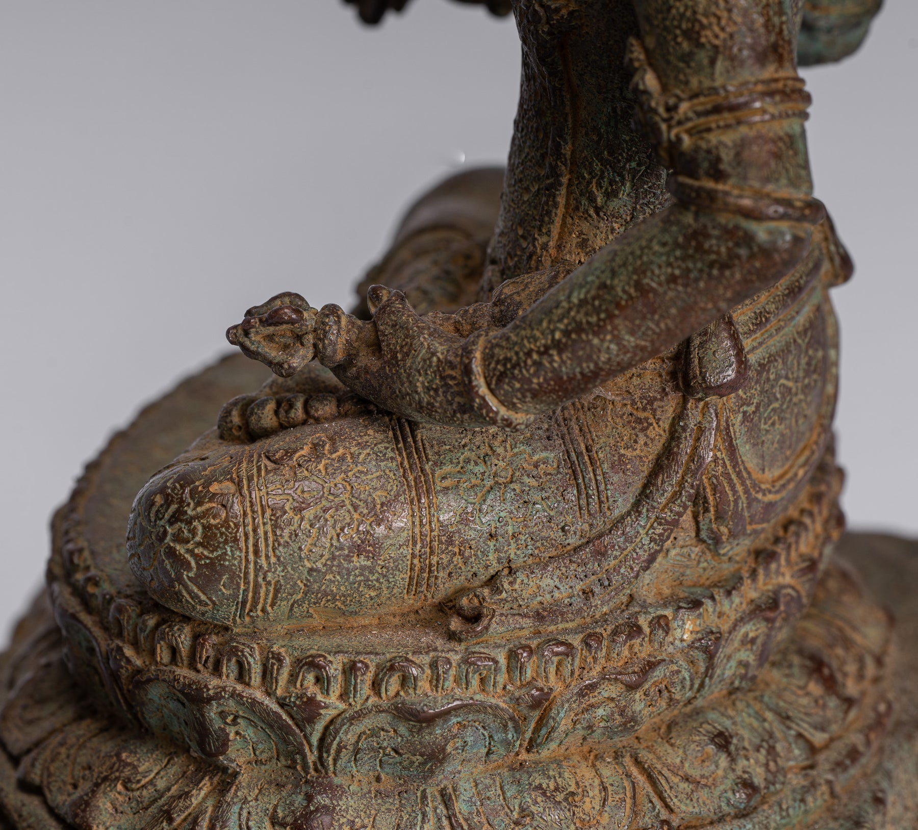 Tara Statue - Antique Java Style Majapahit Seated Bronze Devi Vajra Ta ...