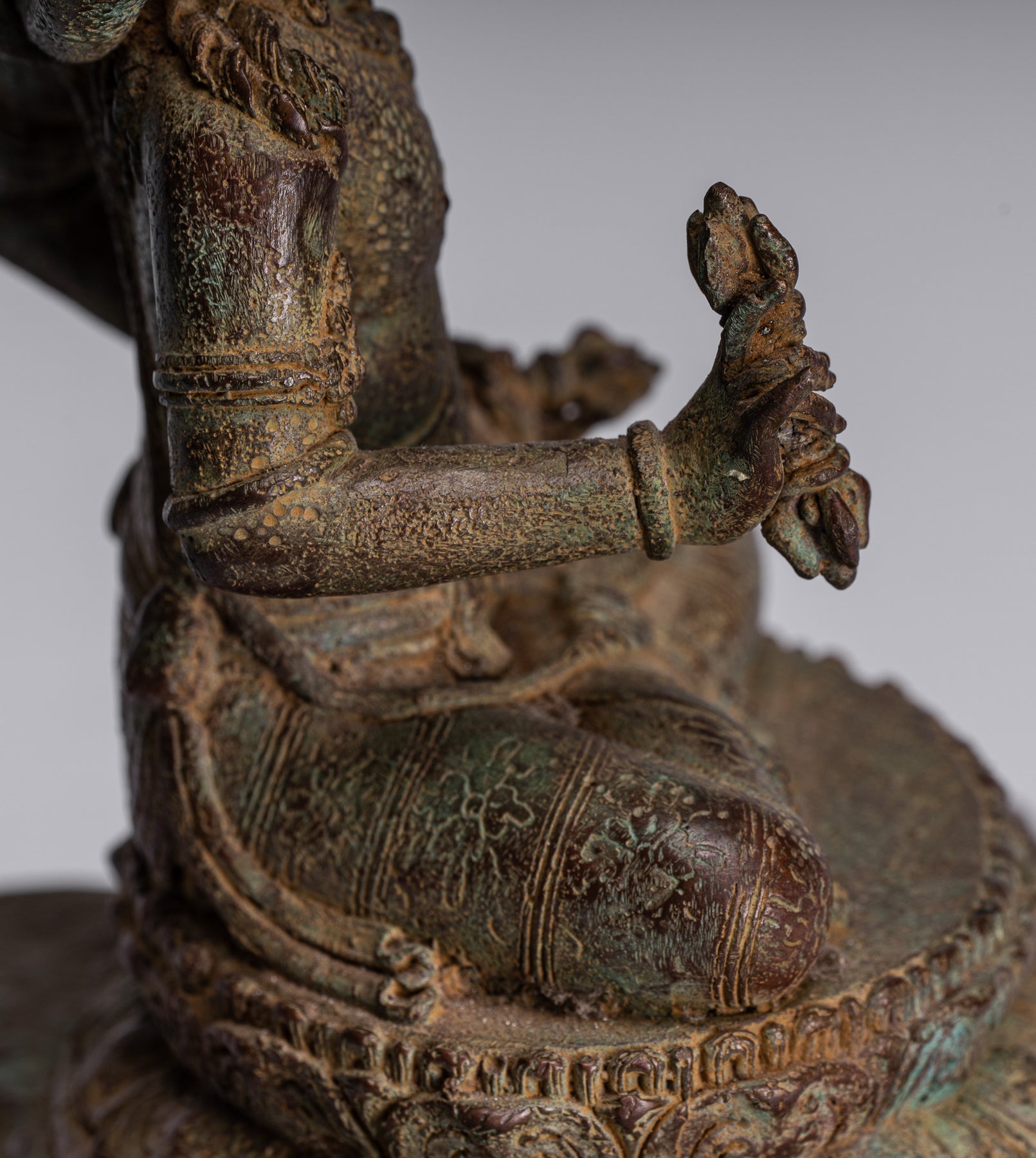 Tara Statue - Antique Java Style Majapahit Seated Bronze Devi Vajra Ta ...