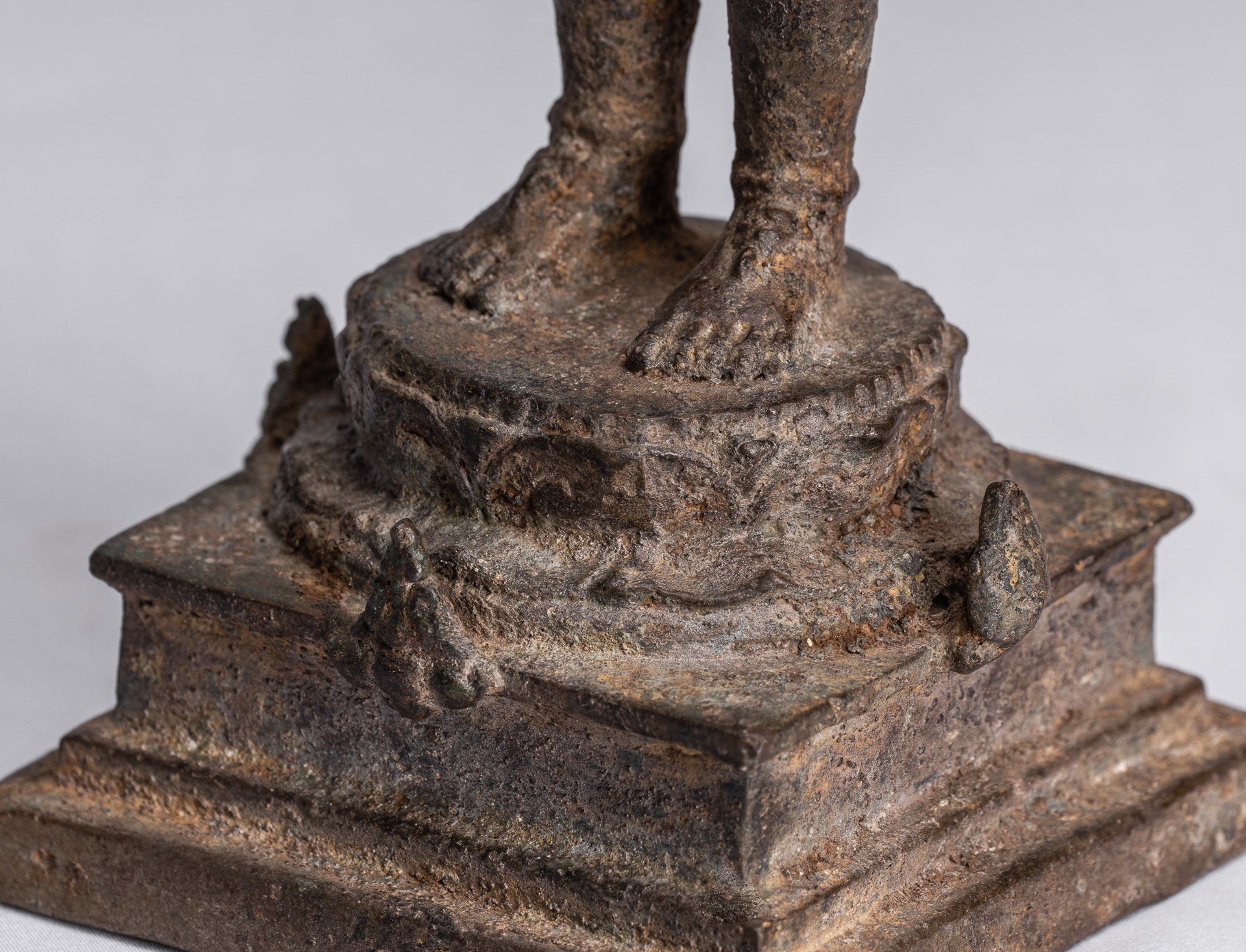 Devotee Statue - Antique Indonesian Style Bronze Javanese Devotee of Buddha Statue - 27cm/11"