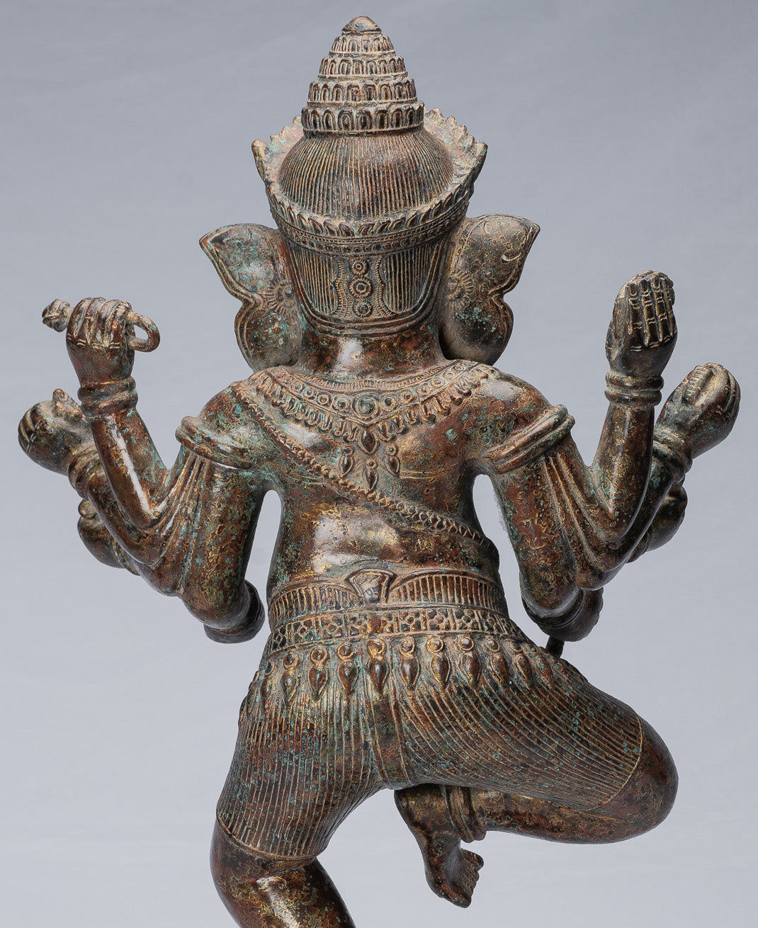 Statue Ganesha - Statua di Ganesh in bronzo di bronzo in stile khmer - 61 cm/24 "