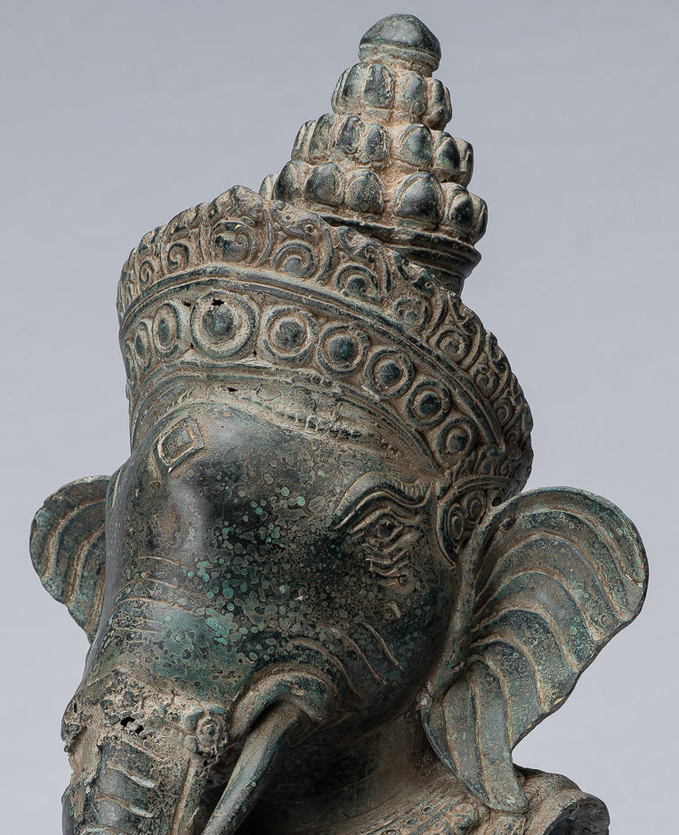 Statue Ganesha - Bronzo montato in stile Khmer antico Angkor Wat Ganesha Statua - 45cm/18 "