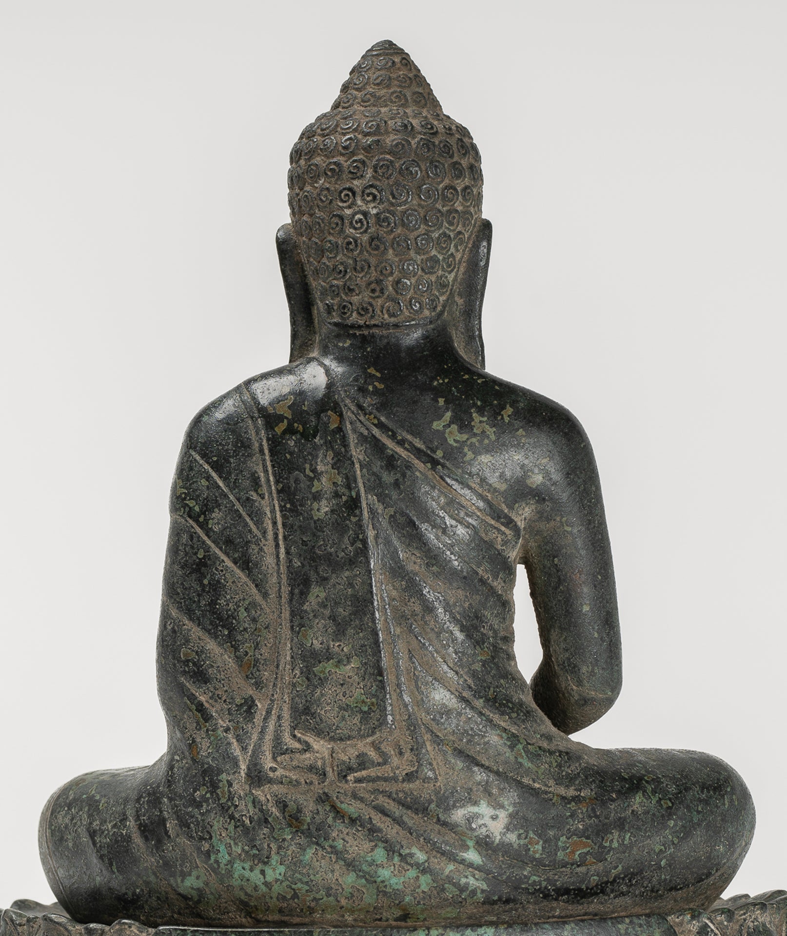 Buddha Statue - Buddha - Antique Khmer Style Seated Bronze Meditation Buddha Statue - 25cm/10"