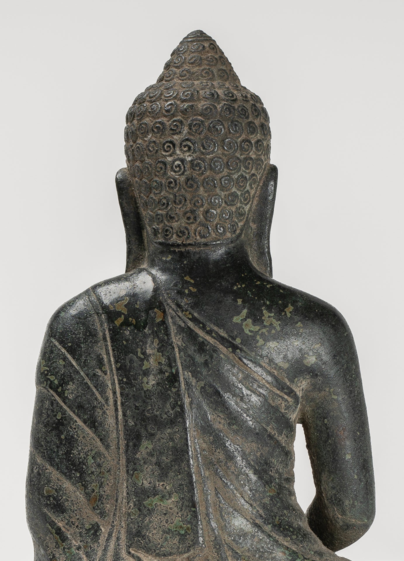 Buddha Statue - Buddha - Antique Khmer Style Seated Bronze Meditation Buddha Statue - 25cm/10"