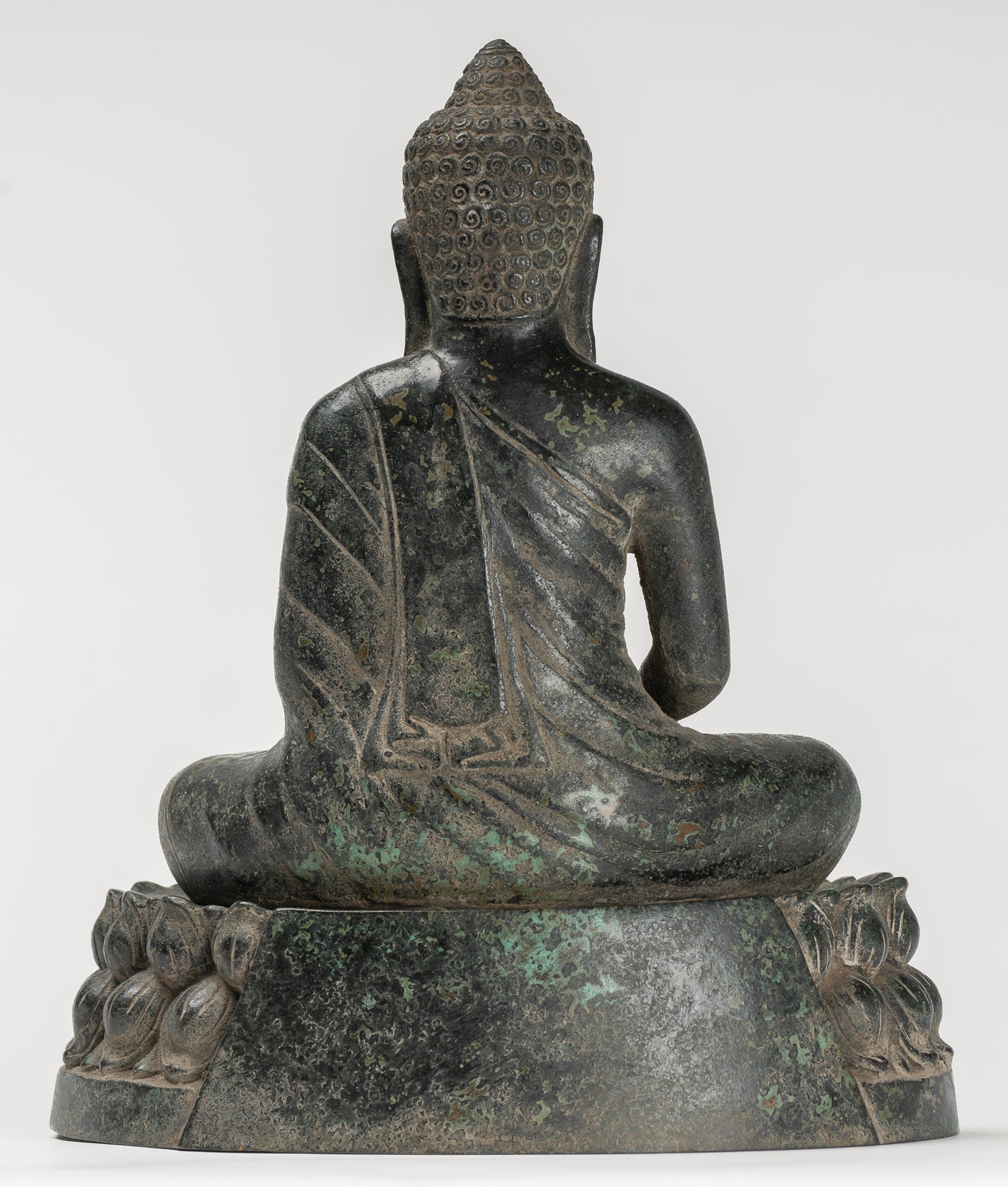 Buddha Statue - Buddha - Antique Khmer Style Seated Bronze Meditation Buddha Statue - 25cm/10"