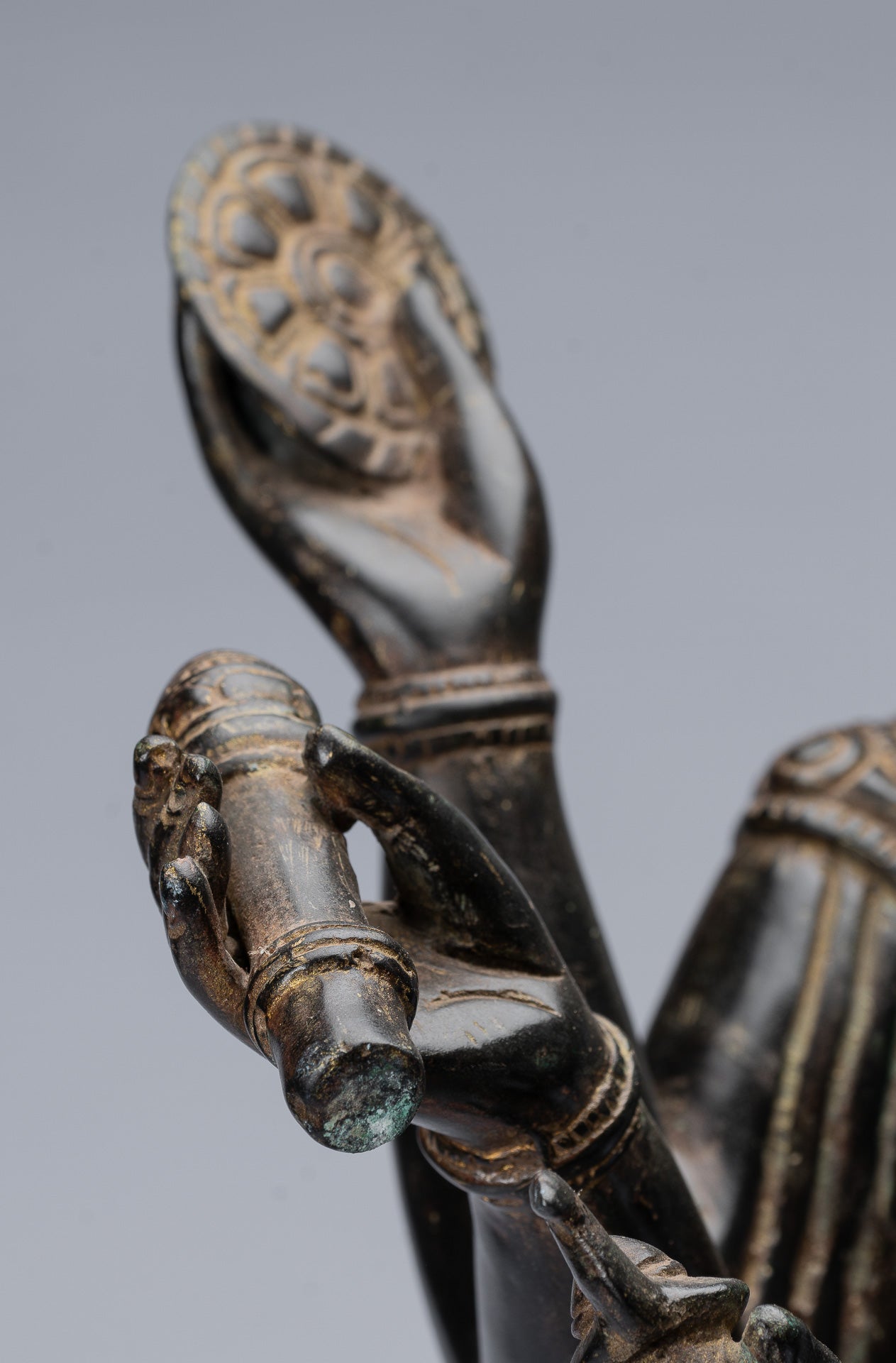 Antique Khmer Style Bronze Angkor Wat Seated Bodhisattva Avalokitesvara Statue - 69cm/28"