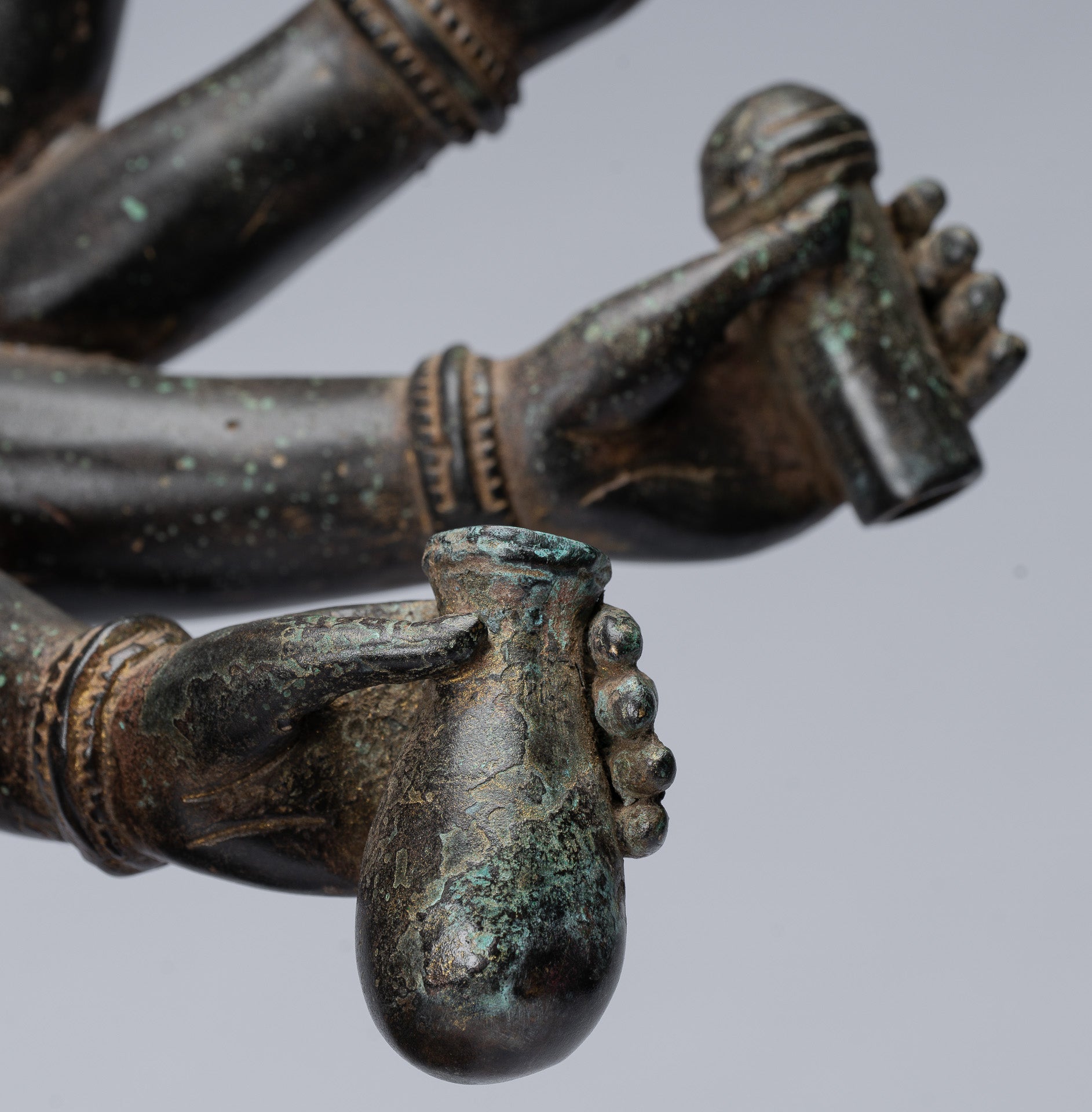 Antique Khmer Style Bronze Angkor Wat Seated Bodhisattva Avalokitesvara Statue - 69cm/28"