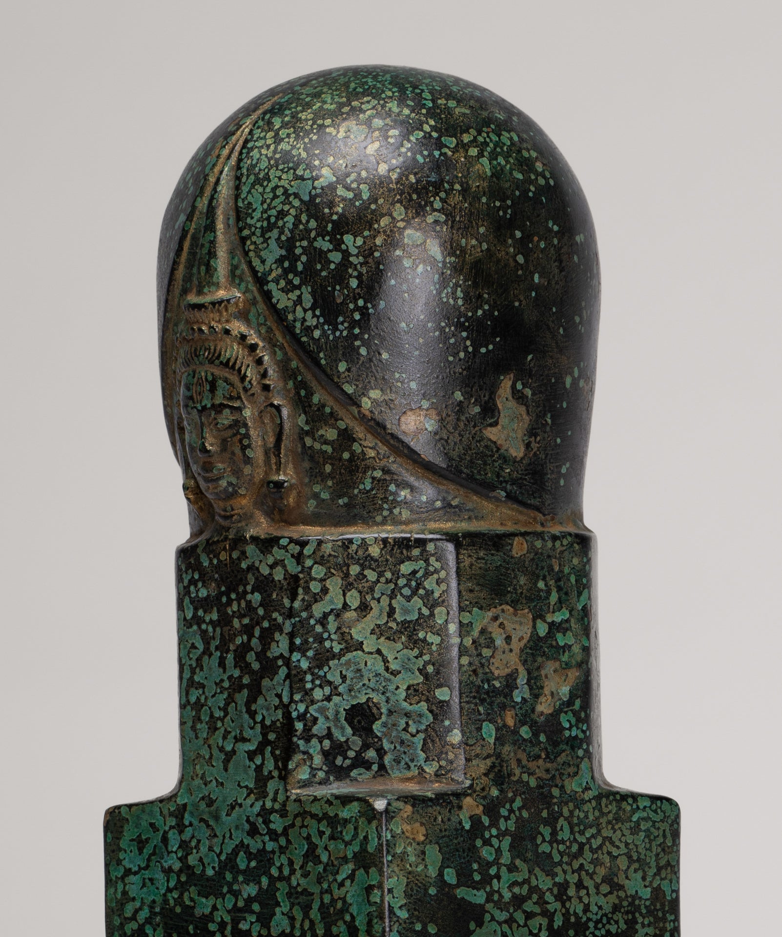 Linga Statue - Antique Khmer Style Bronze Linga / Lingnum & Yoni - 26cm/10"