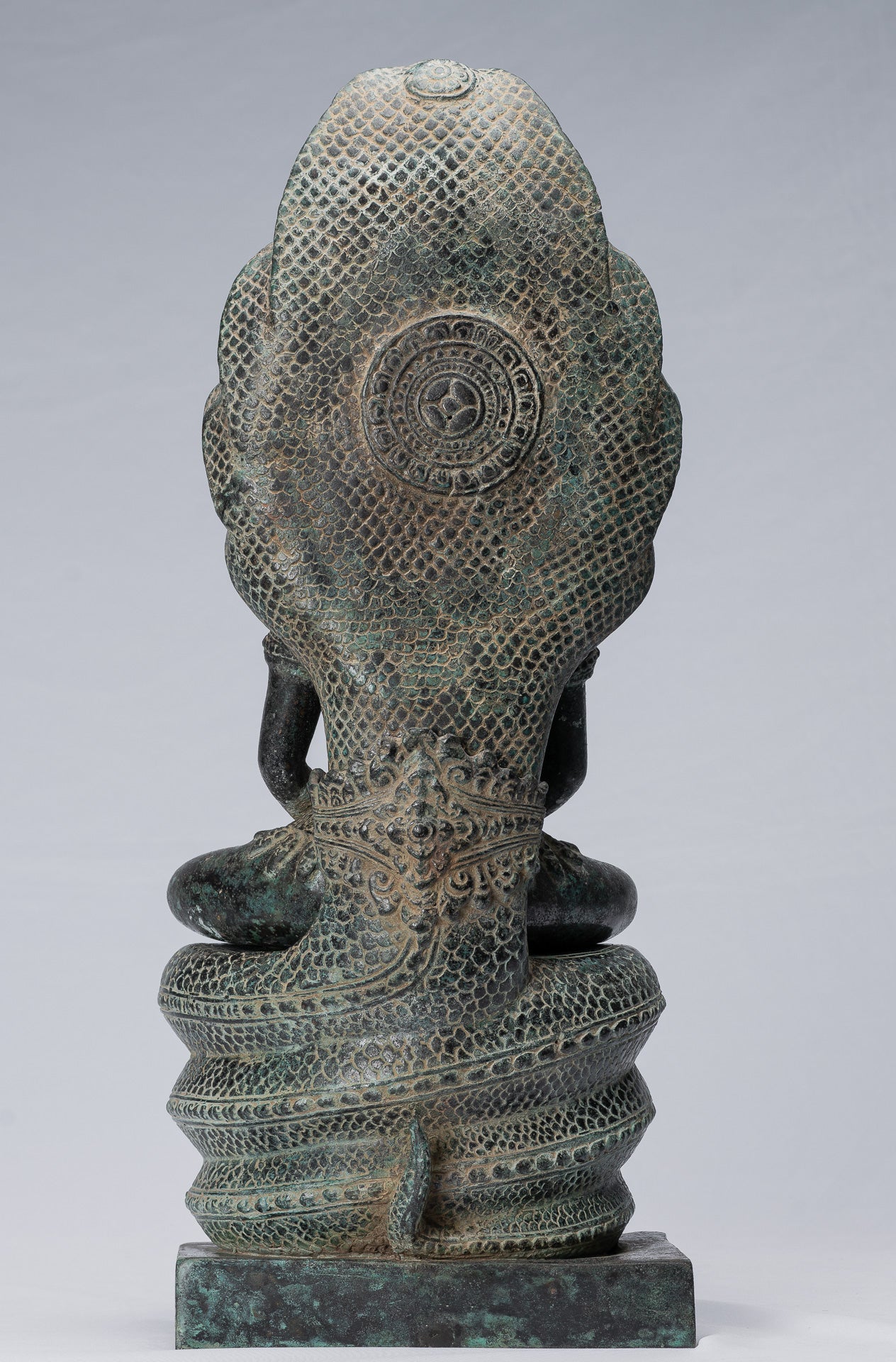 Buddha Statue-Antike Bayon Style Khmer Seated Bronze Naga Meditation Buddha-57cm/23 "