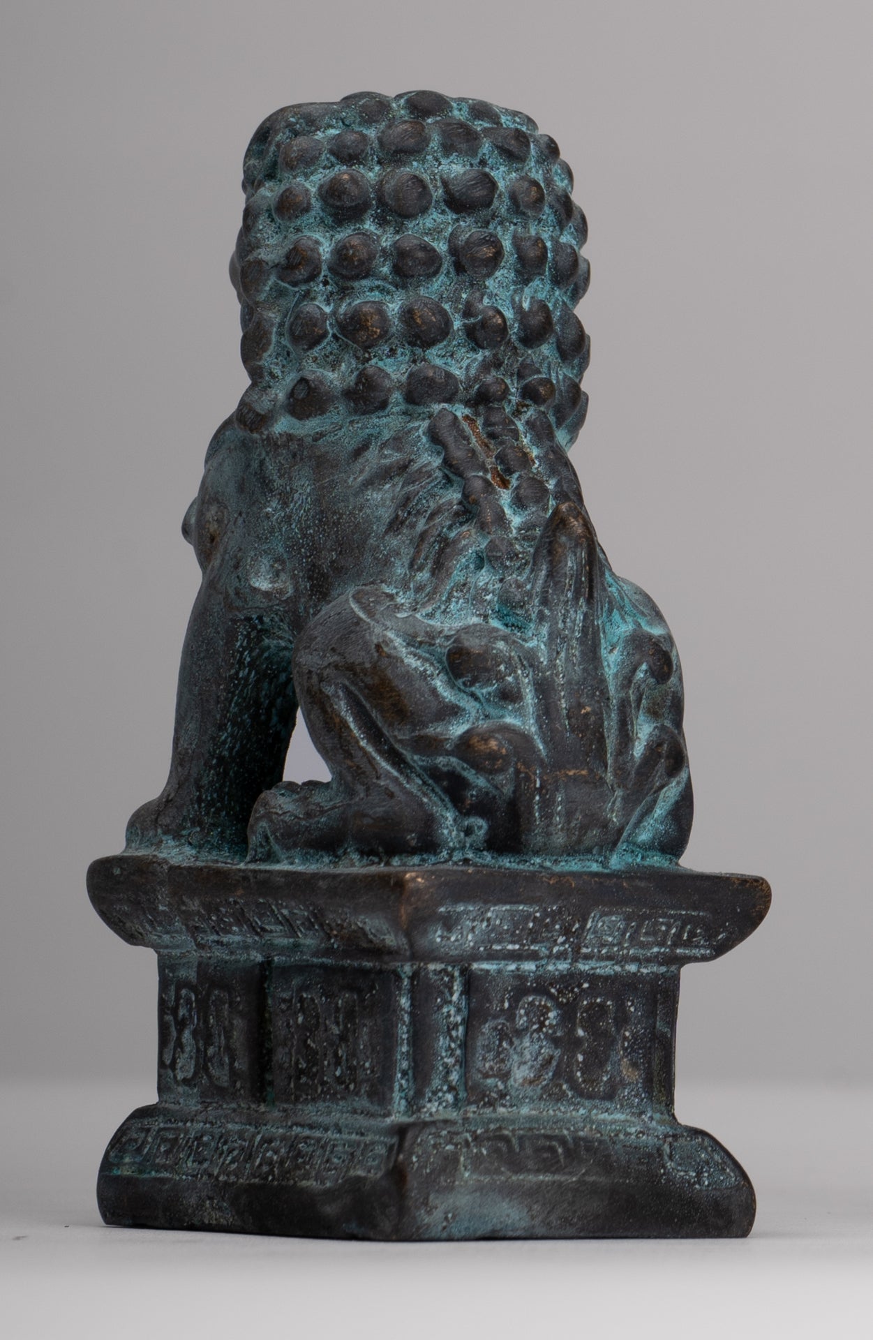 Antique Chinese Style Temple Guardian Lions Shishi Lions Foo Dogs Imperial Lions (Pair) - 10.5cm/4"