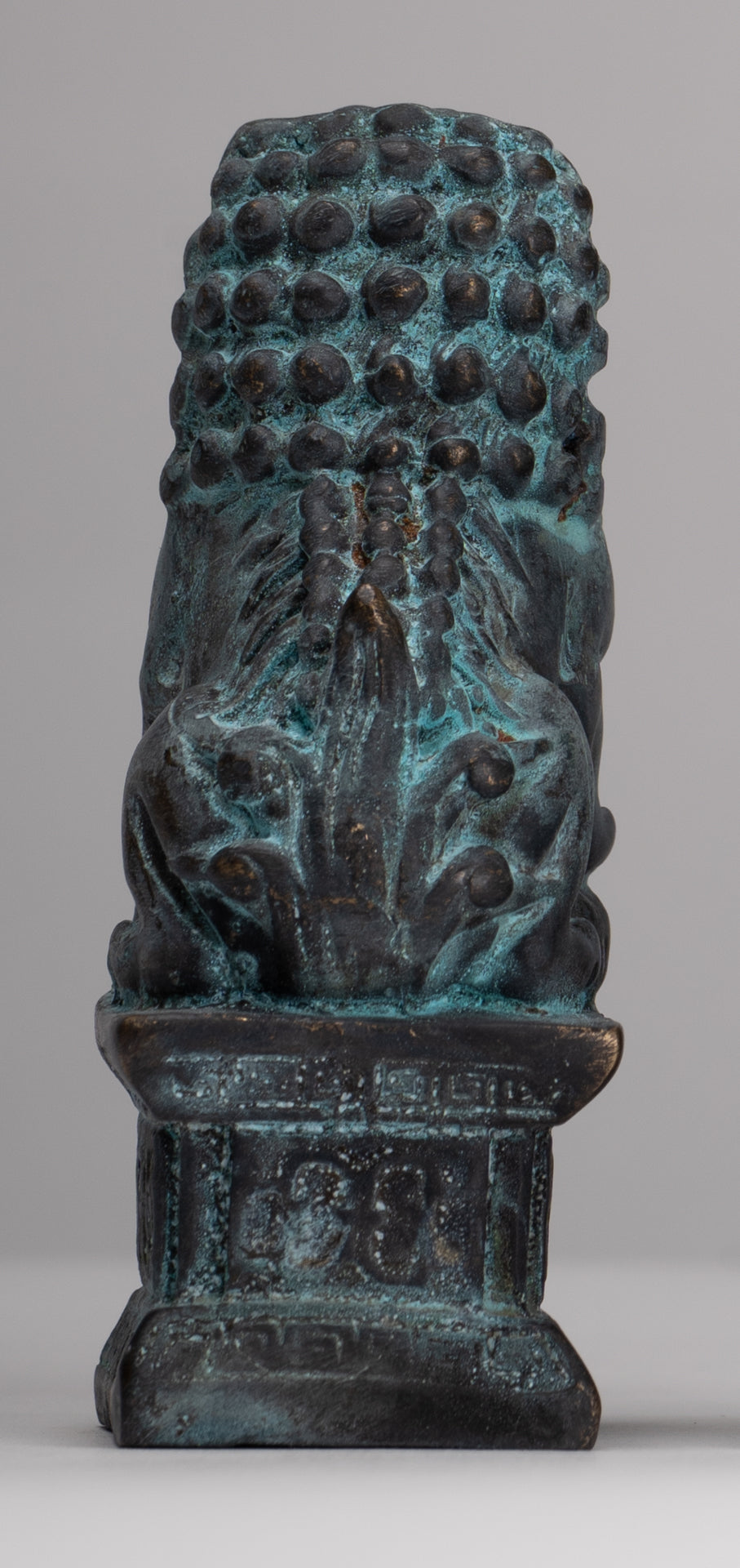 Antique Chinese Style Temple Guardian Lions Shishi Lions Foo Dogs Imperial Lions (Pair) - 10.5cm/4"