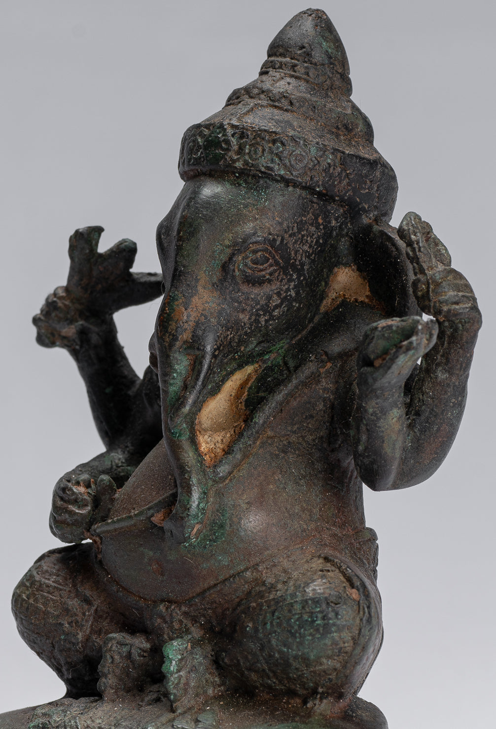 Statue Ganesha - Statua Ganesh in stile antico Khmer in stile Khmer - 14 cm/6 "