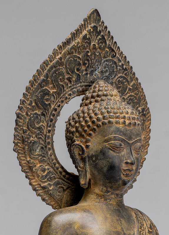 Buddha Statue-Antike Indonesische Stil Bronze Javanisch Amitabha Buddha Statue-32cm/13 "