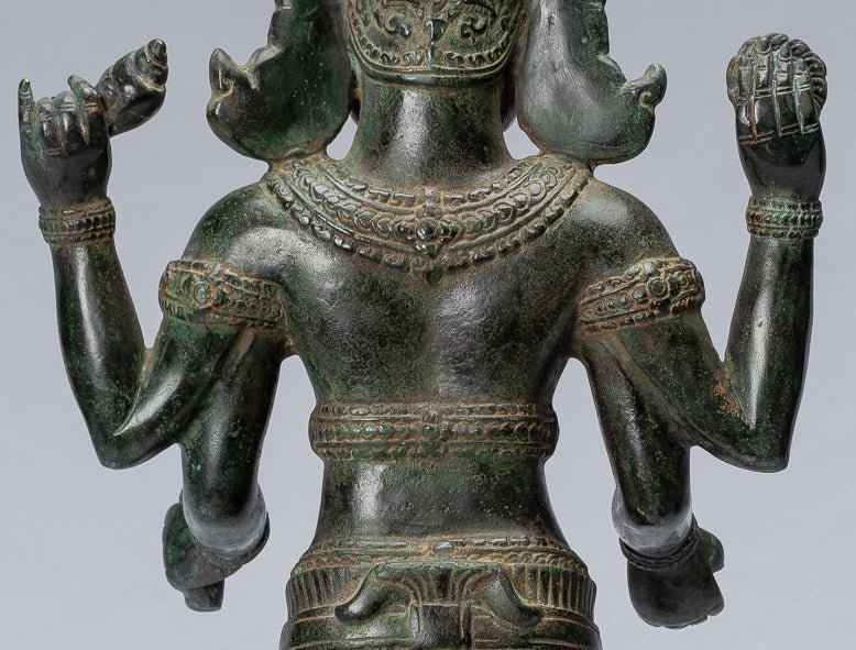 Kalkin Statue - Antique Khmer Style Standing Bronze Hayagriva Kalkin Horse of Vishnu - 55cm/22"