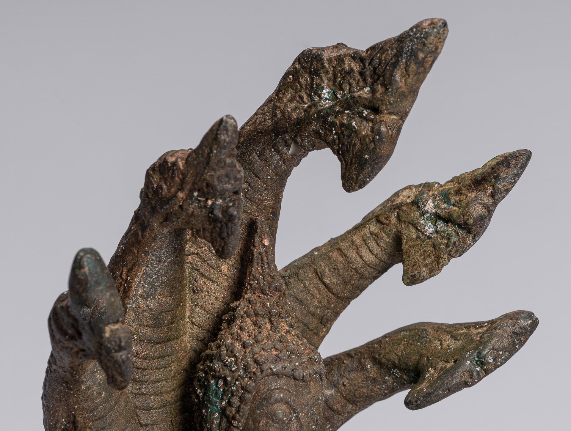 Statue Buddha - Bronzo antico sukhothai Bronzo meditante Naga Buddha Statua - 32 cm/13 "