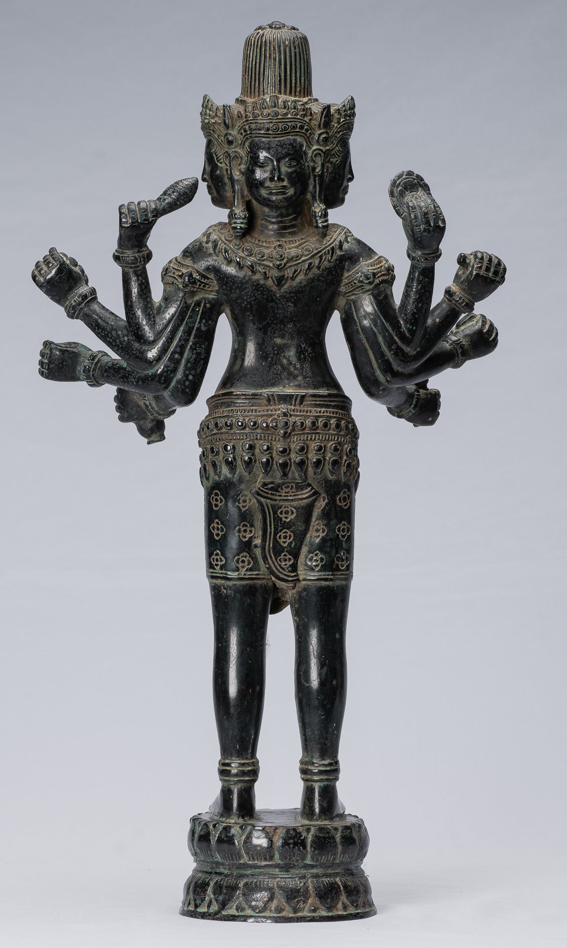 Antique Khmer Style Bronze Koh Ker in piedi Lokeshvara Statua - 53cm/21 "