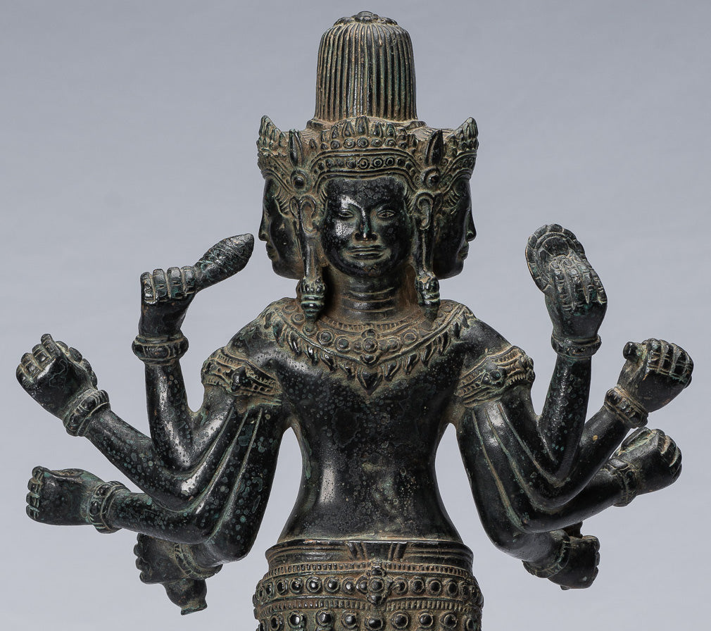 Antique Khmer Style Bronze Koh Ker in piedi Lokeshvara Statua - 53cm/21 "