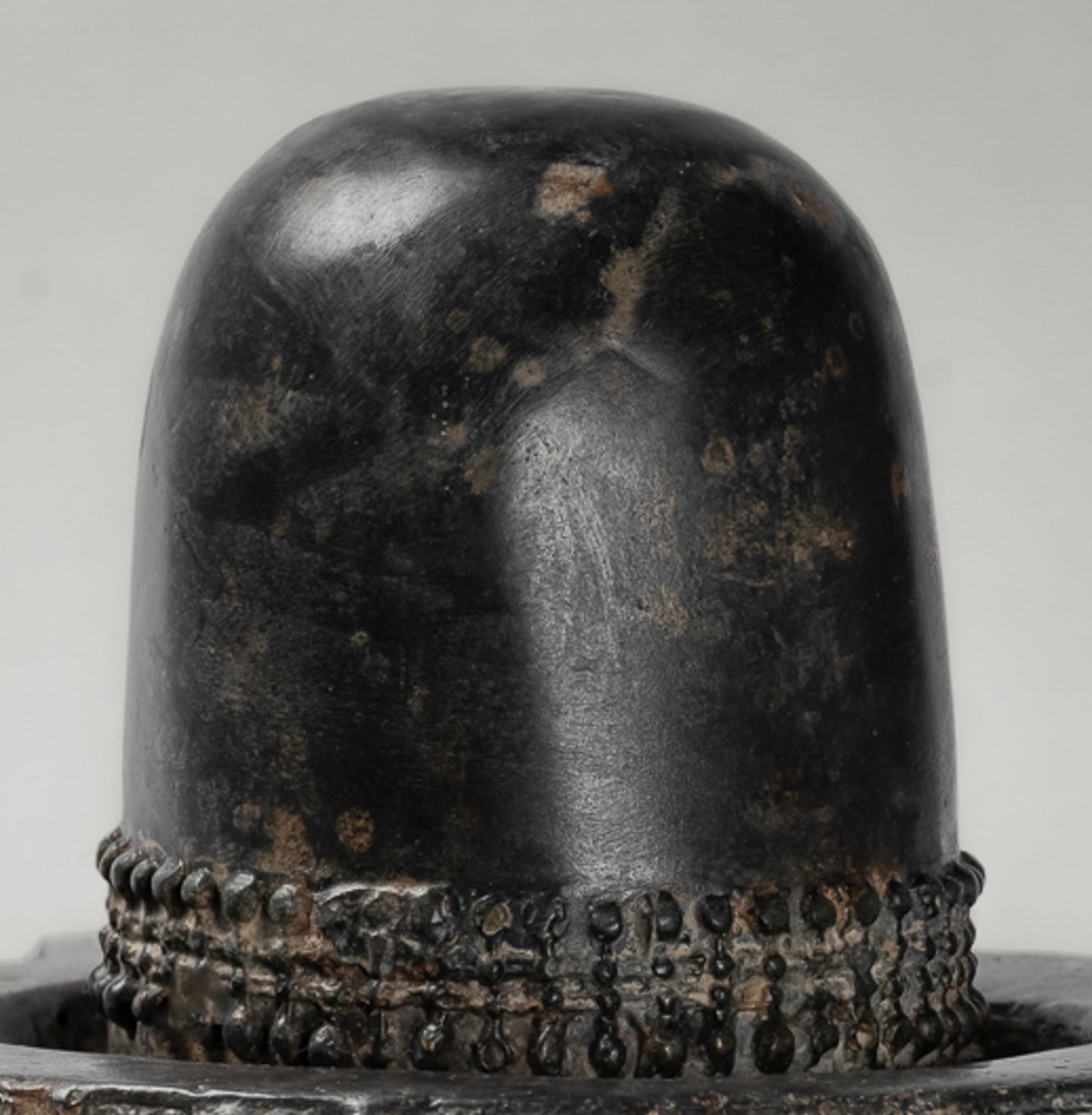 Linga - Antique Indian Style South Asia Bronze Shiva Linga / Lingnum & Yoni - 21cm/8"