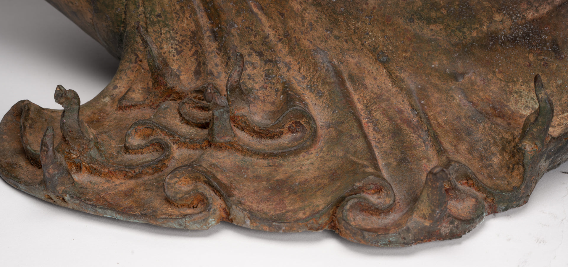Antique Thai Style Bronze Sukhothai Reclining Nirvana Buddha Statue - 107cm/43"