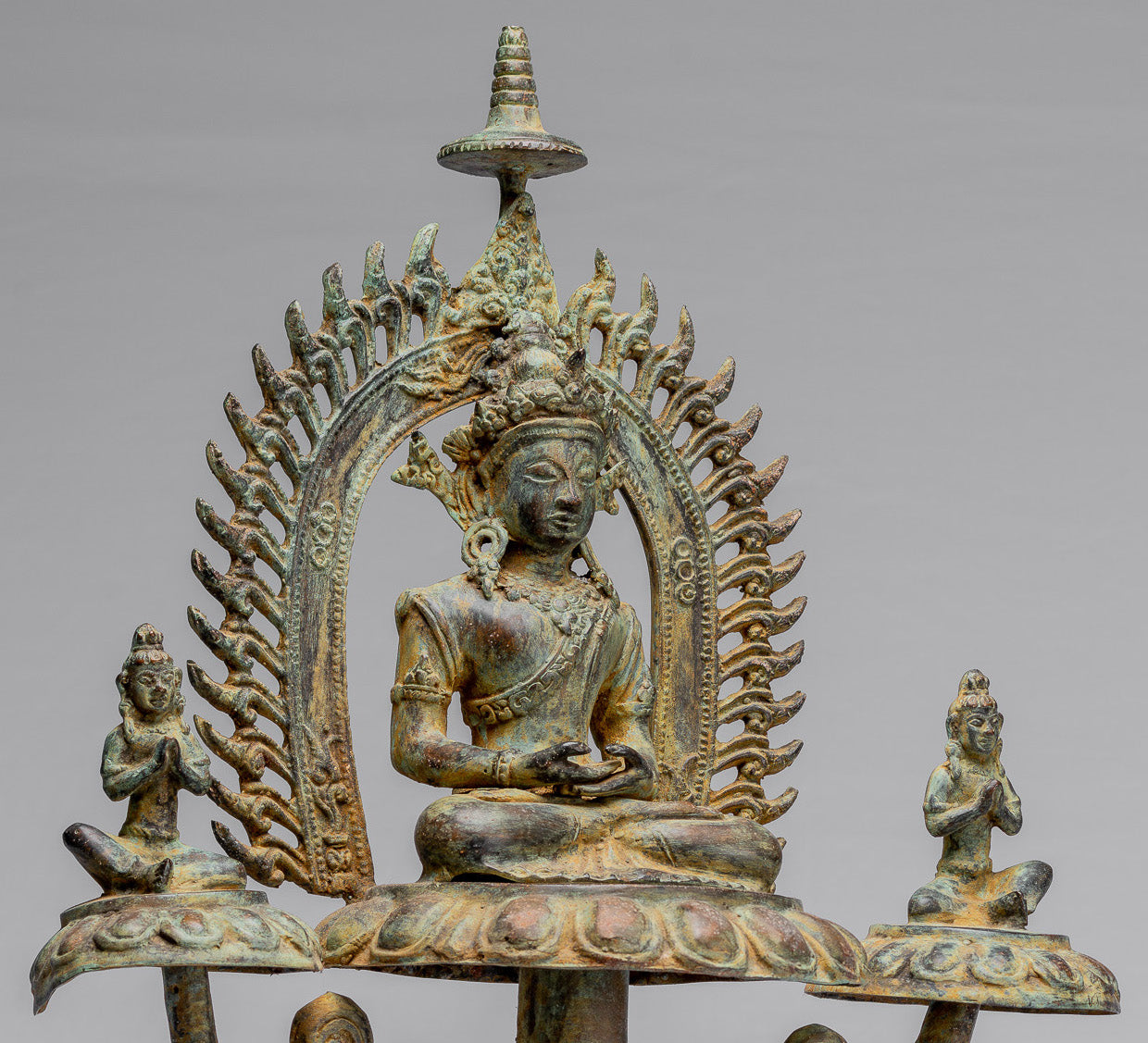 Buddha Statue - Antique Indonesischer Stil Bronze Javaner Meditation Buddha Statue - 49cm/20 "